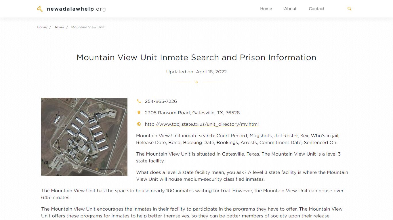 Mountain View Unit Inmate Search, Visitation, Phone no ...